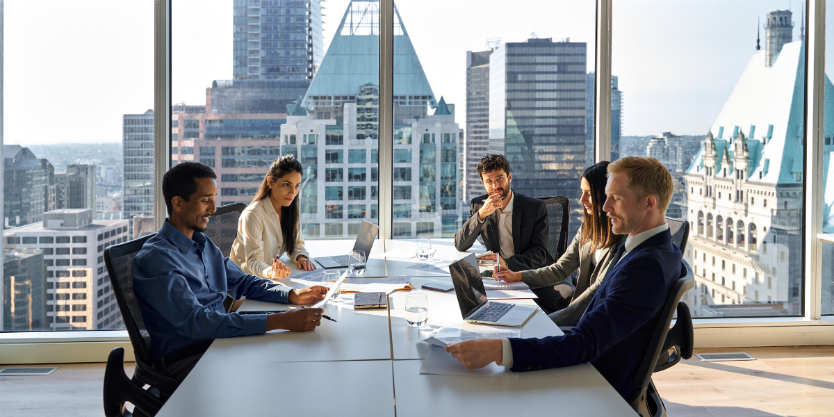 An office response team meets to ensure data privacy.